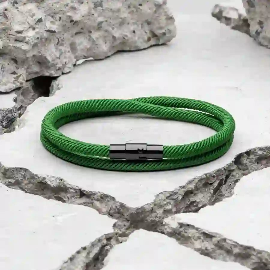 WorldNorse Minimalist Stainless Steel Magnetic Clasp Braided Bracelet