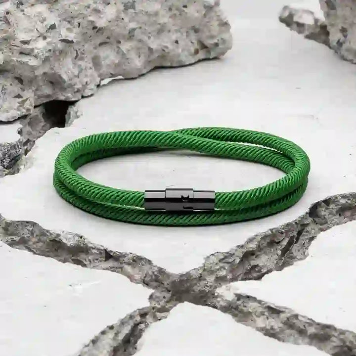 WorldNorse Minimalist Stainless Steel Magnetic Clasp Braided Bracelet