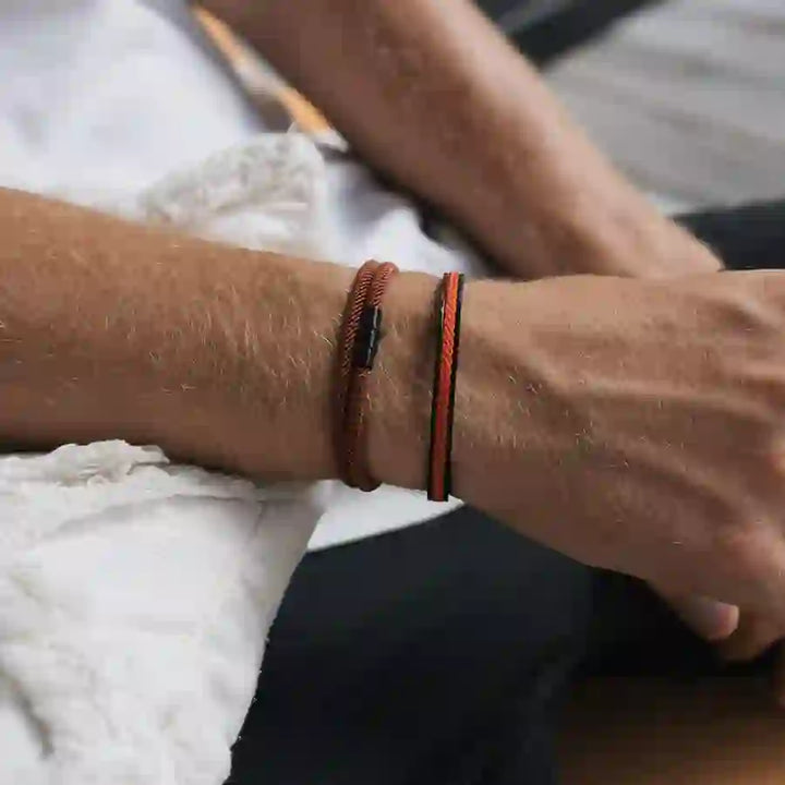 WorldNorse Minimalist Stainless Steel Magnetic Clasp Braided Bracelet