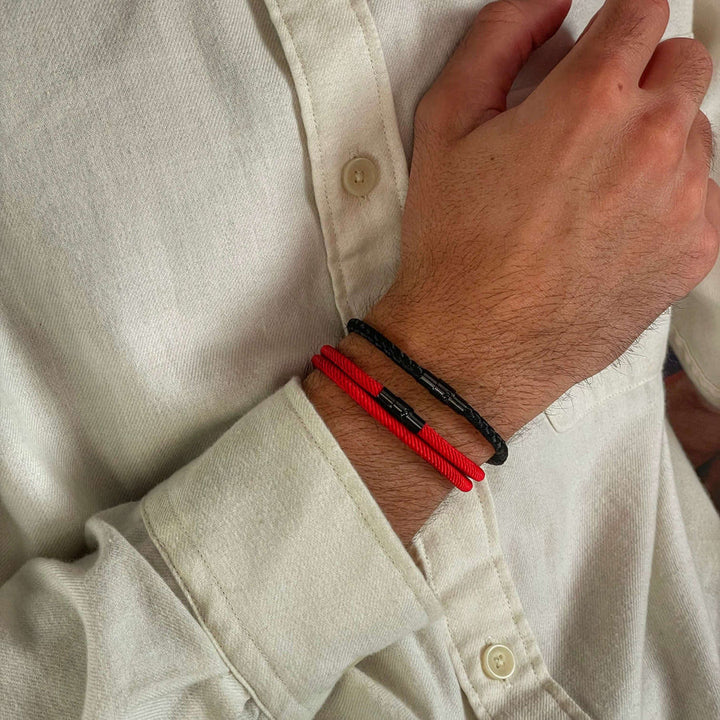 WorldNorse Minimalist Stainless Steel Magnetic Clasp Braided Bracelet