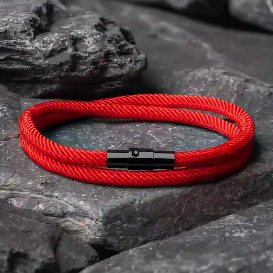 WorldNorse Minimalist Stainless Steel Magnetic Clasp Braided Bracelet