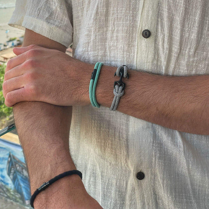 WorldNorse Minimalist Stainless Steel Magnetic Clasp Braided Bracelet