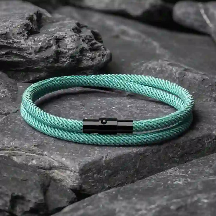 WorldNorse Minimalist Stainless Steel Magnetic Clasp Braided Bracelet