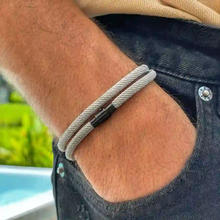 WorldNorse Minimalist Stainless Steel Magnetic Clasp Braided Bracelet