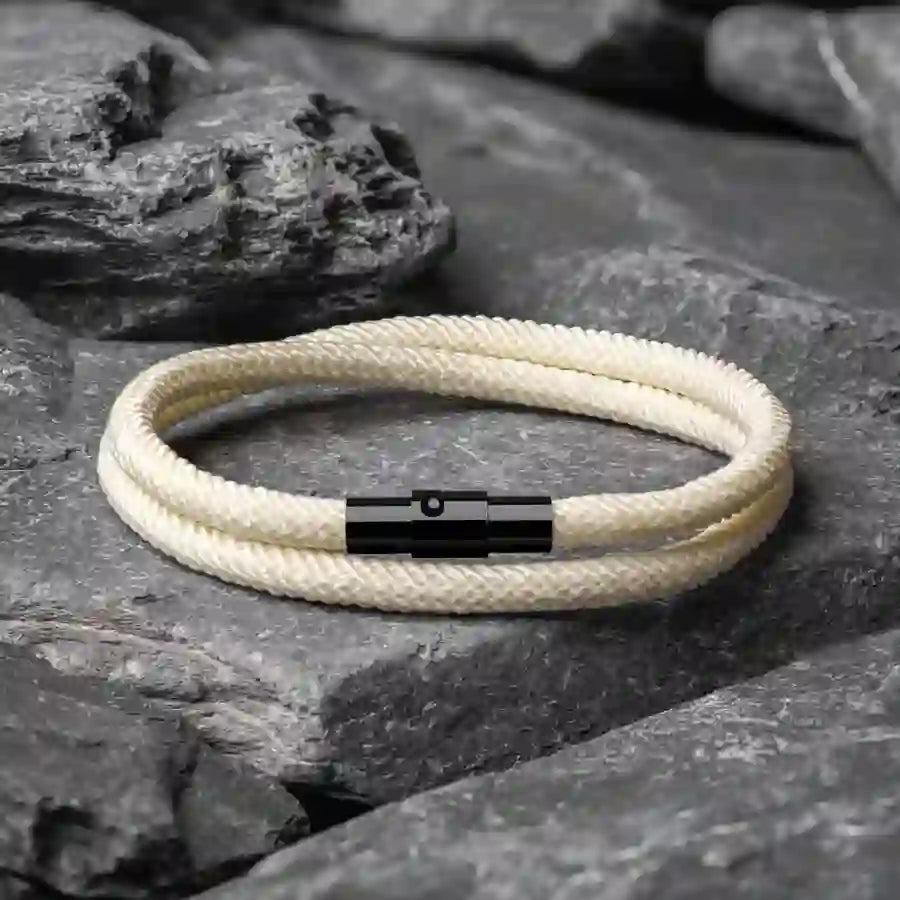 WorldNorse Minimalist Stainless Steel Magnetic Clasp Braided Bracelet