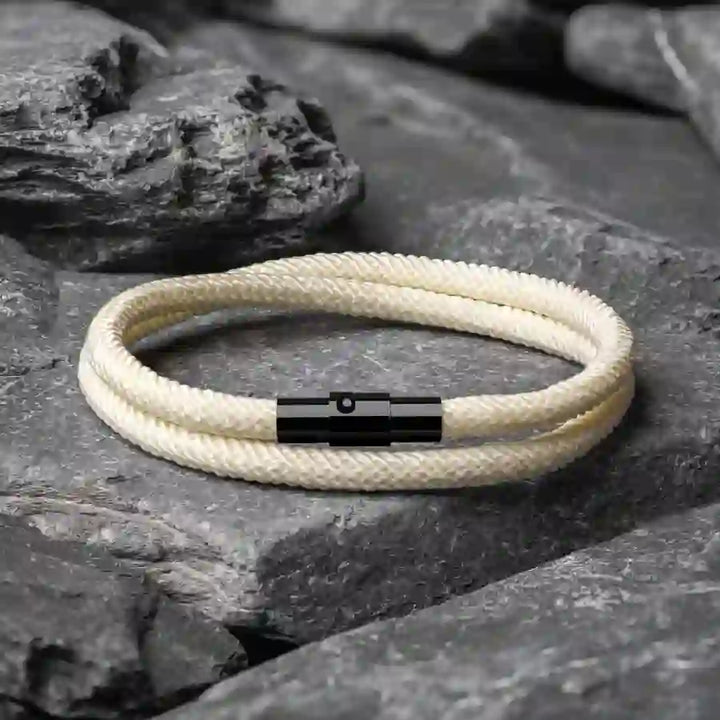 WorldNorse Minimalist Stainless Steel Magnetic Clasp Braided Bracelet