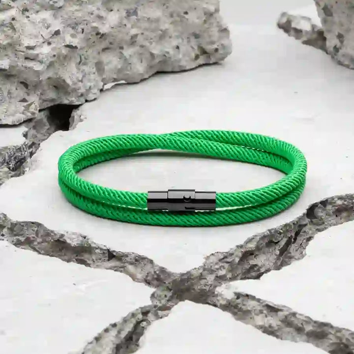 WorldNorse Minimalist Stainless Steel Magnetic Clasp Braided Bracelet