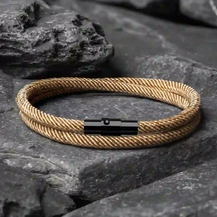 WorldNorse Minimalist Stainless Steel Magnetic Clasp Braided Bracelet