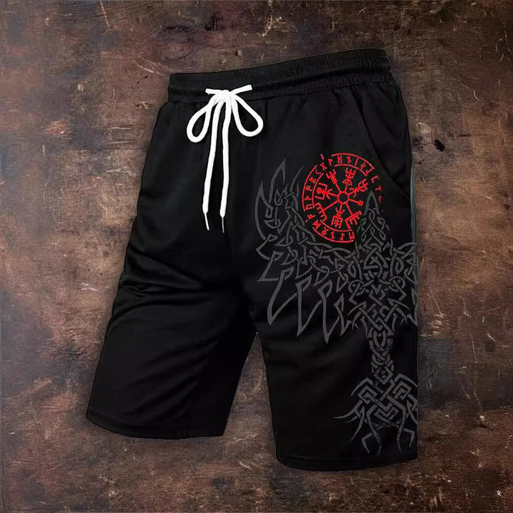 WorldNorse Vegvisir Raven Casual Shorts - Red - US/UK/AU54，EU64 (7XL) - image 1