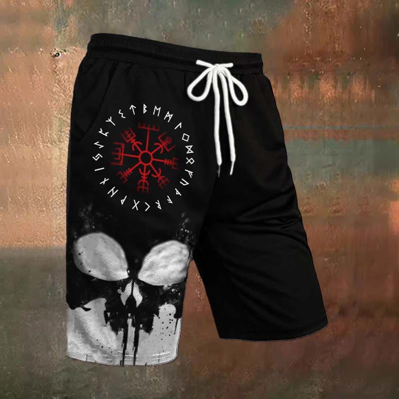 WorldNorse Vegvisir Viking Print Casual Shorts - Red - US/UK/AU54，EU64 (7XL) - image 1