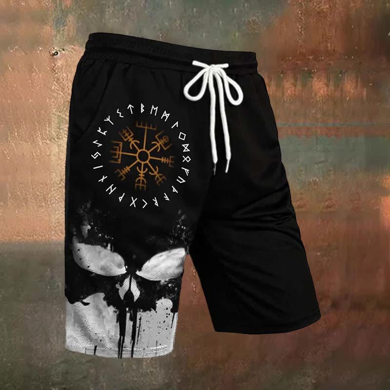 WorldNorse Vegvisir Viking Print Casual Shorts - Gold - US/UK/AU54，EU64 (7XL) - image 2