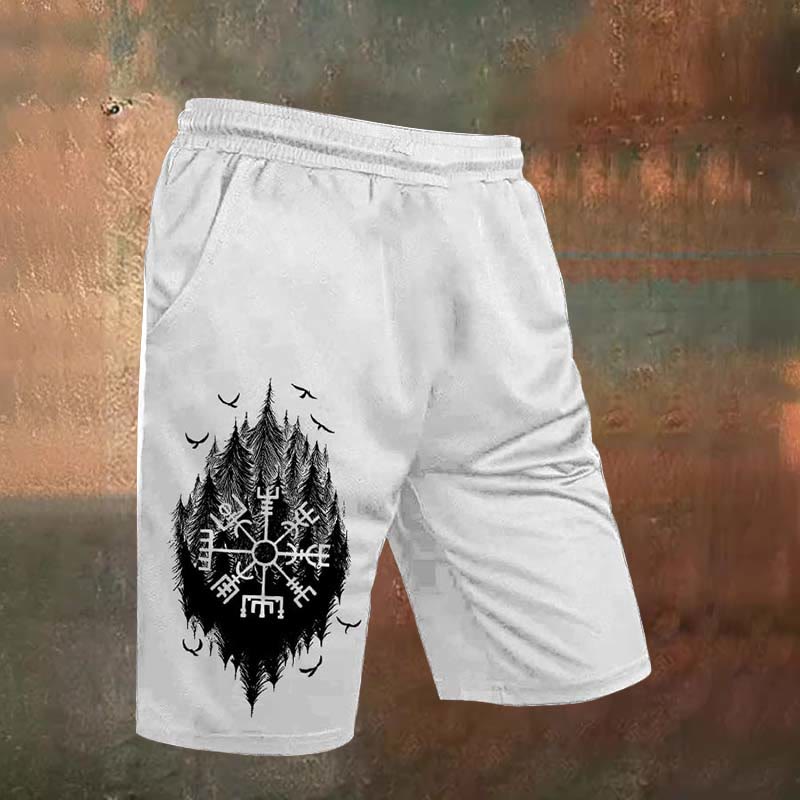 WorldNorse Viking Forest Vegvisir Casual Shorts - US/UK/AU54，EU64 (7XL) - image 1