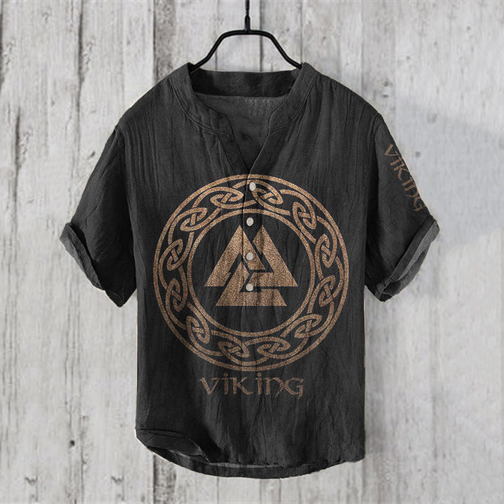 WorldNorse Viking Celtic Knot Valknut Casual Shirt - US/UK/AU50，EU60 (5XL) - image 1