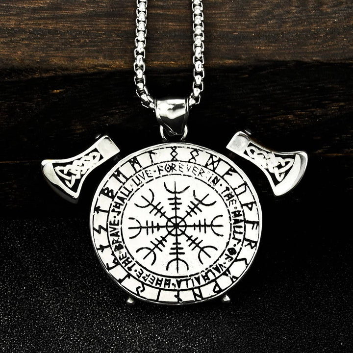 WorldNorse Helm of Awe Viking Battle Axe Necklace - image 3