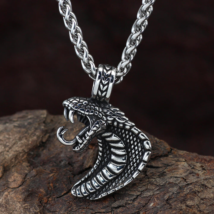 WorldNorse Gothic Snake Shape Necklace - Silver - image 0