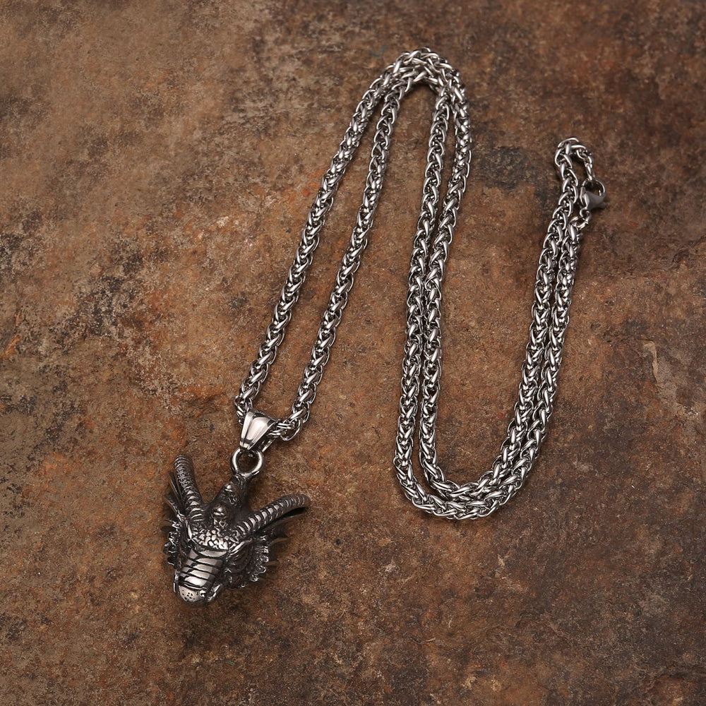 WorldNorse Vintage Norse Dragon Head Necklace - image 1