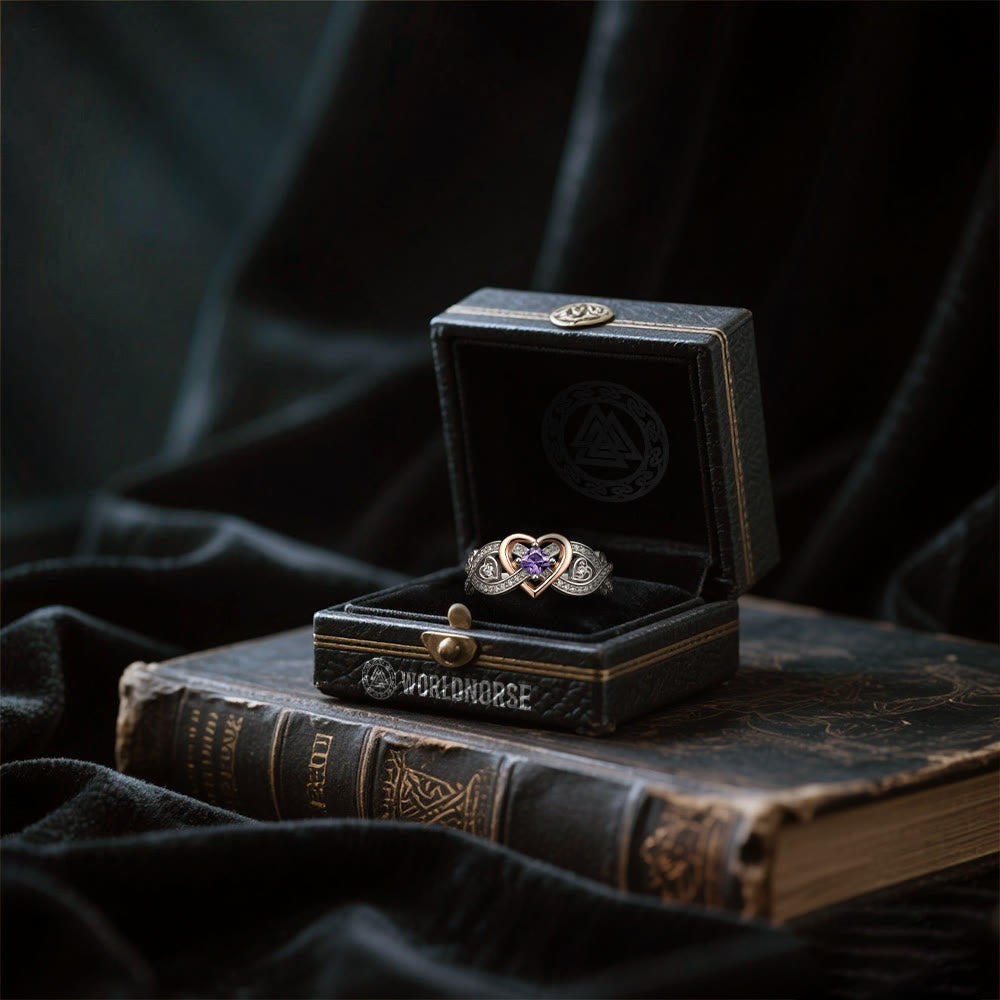 WorldNorse Freyja’s Heart Amethyst Love Knot Ring - image 4