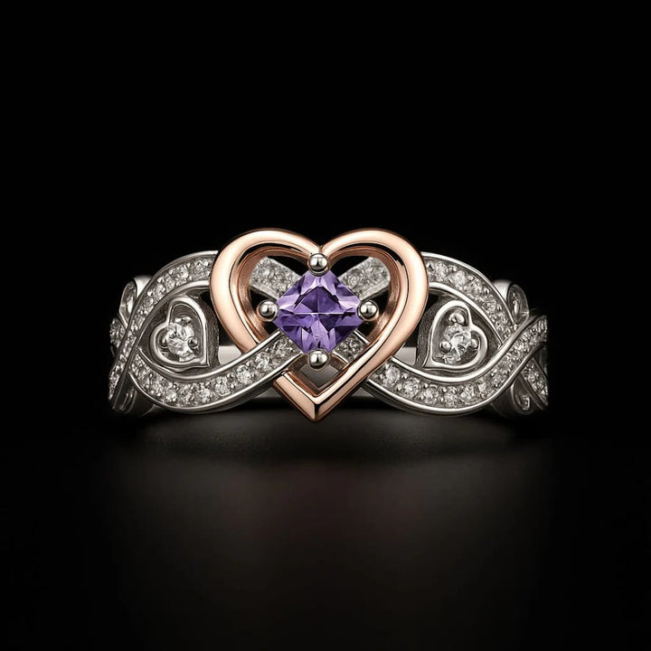 WorldNorse Freyja’s Heart Amethyst Love Knot Ring - AU Size Y (US 12) - image 0