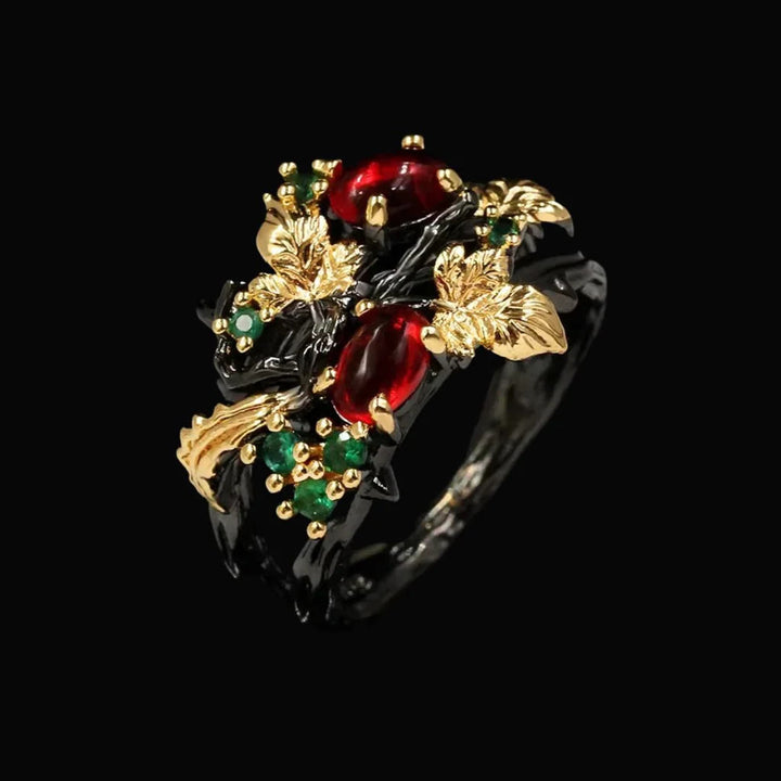 WorldNorse The Ruby Leaf Ring - AU Size T1/2 (US 10) - image 0