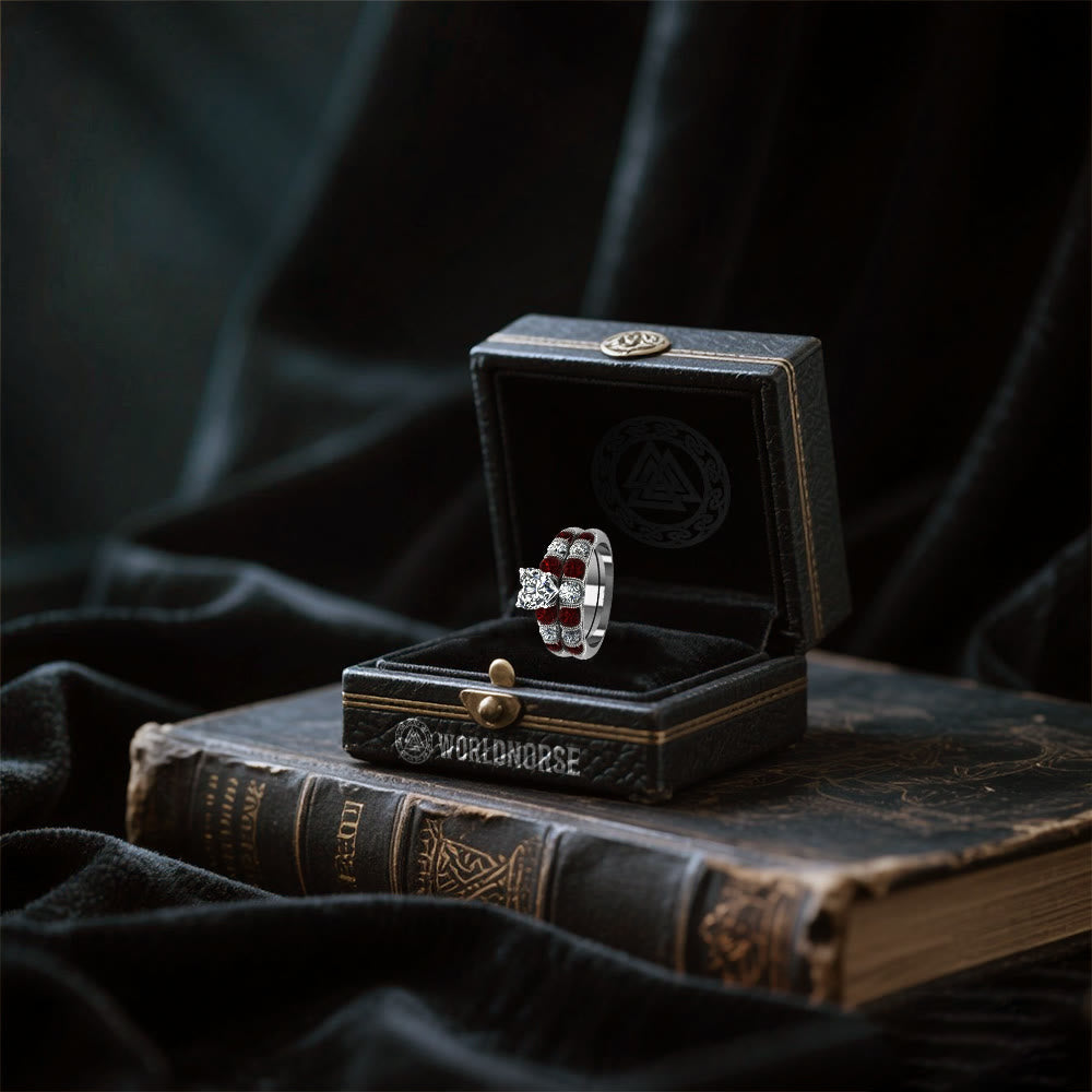 WorldNorse Freyja's Heart Garnet Ring - image 4