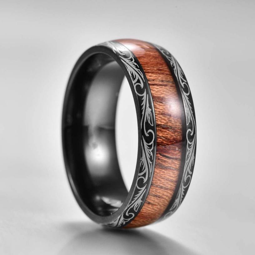 WorldNorse Celtic Knot Intertwined Wood Inlay Ring - Phoenix - AU Size Z (US 13) - image 5