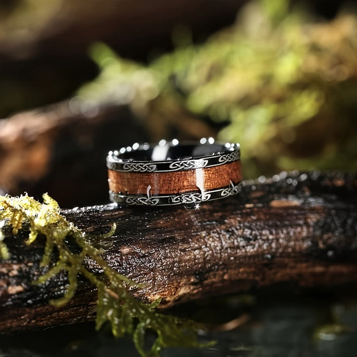 WorldNorse Celtic Knot Intertwined Wood Inlay Ring - Celtic Knot - AU Size Z (US 13) - image 0