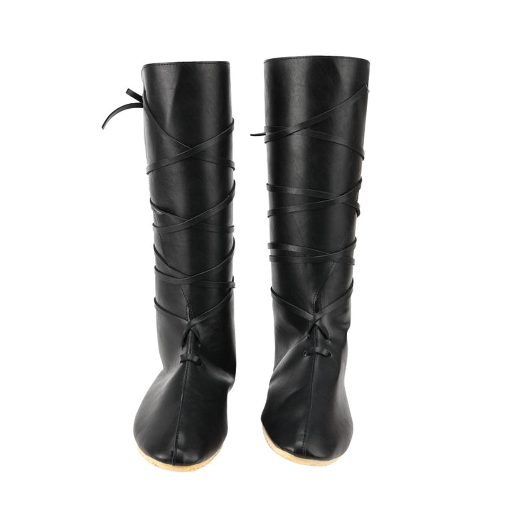 Worldnorse Women Leather Lace-up Pointed Toe Boots