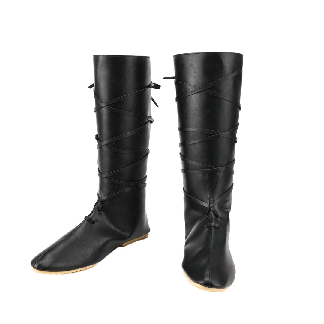 Worldnorse Women Leather Lace-up Pointed Toe Boots