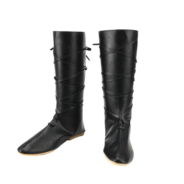 Worldnorse Women Leather Lace-up Pointed Toe Boots