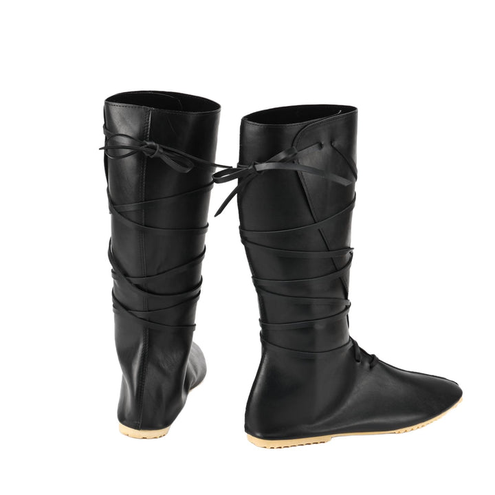 Worldnorse Women Leather Lace-up Pointed Toe Boots