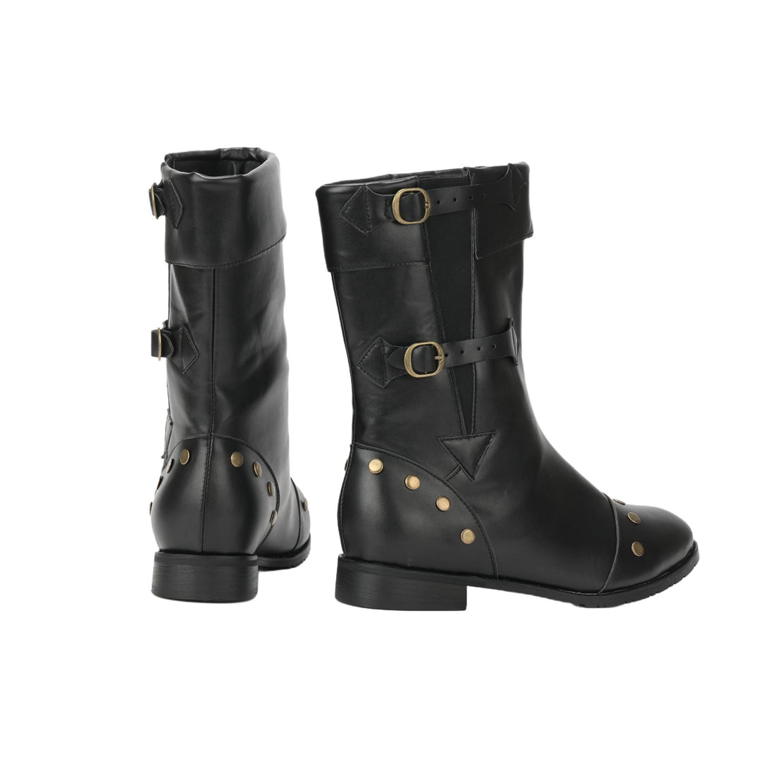 WorldNorse Men's Vintage Studded Pu Leather Boots - image 4
