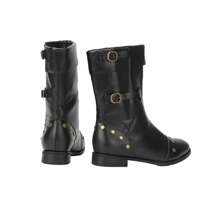 WorldNorse Men's Vintage Studded Pu Leather Boots - image 4