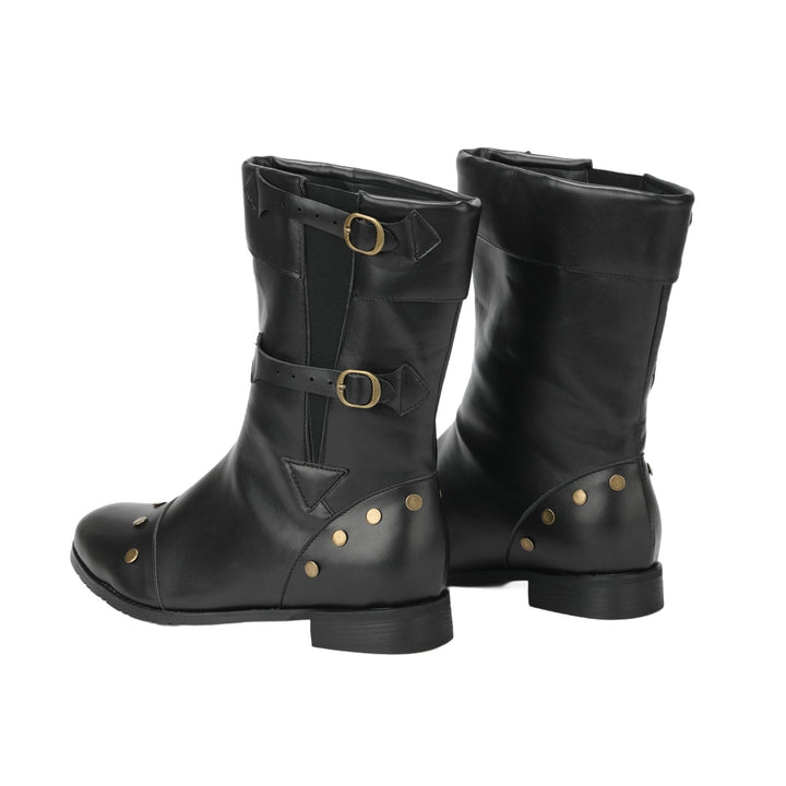 WorldNorse Men's Vintage Studded Pu Leather Boots - image 3