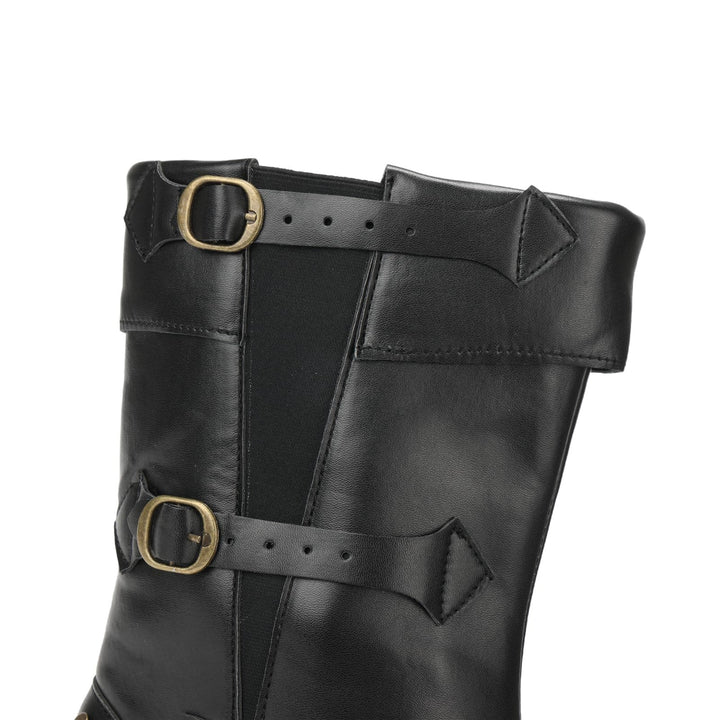 WorldNorse Men's Vintage Studded Pu Leather Boots - image 4