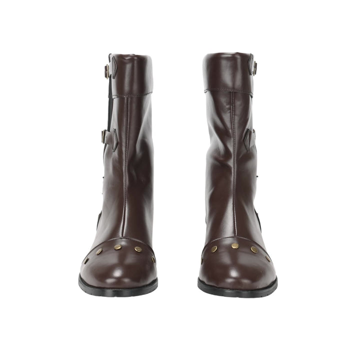 WorldNorse Men's Vintage Studded Pu Leather Boots - image 8