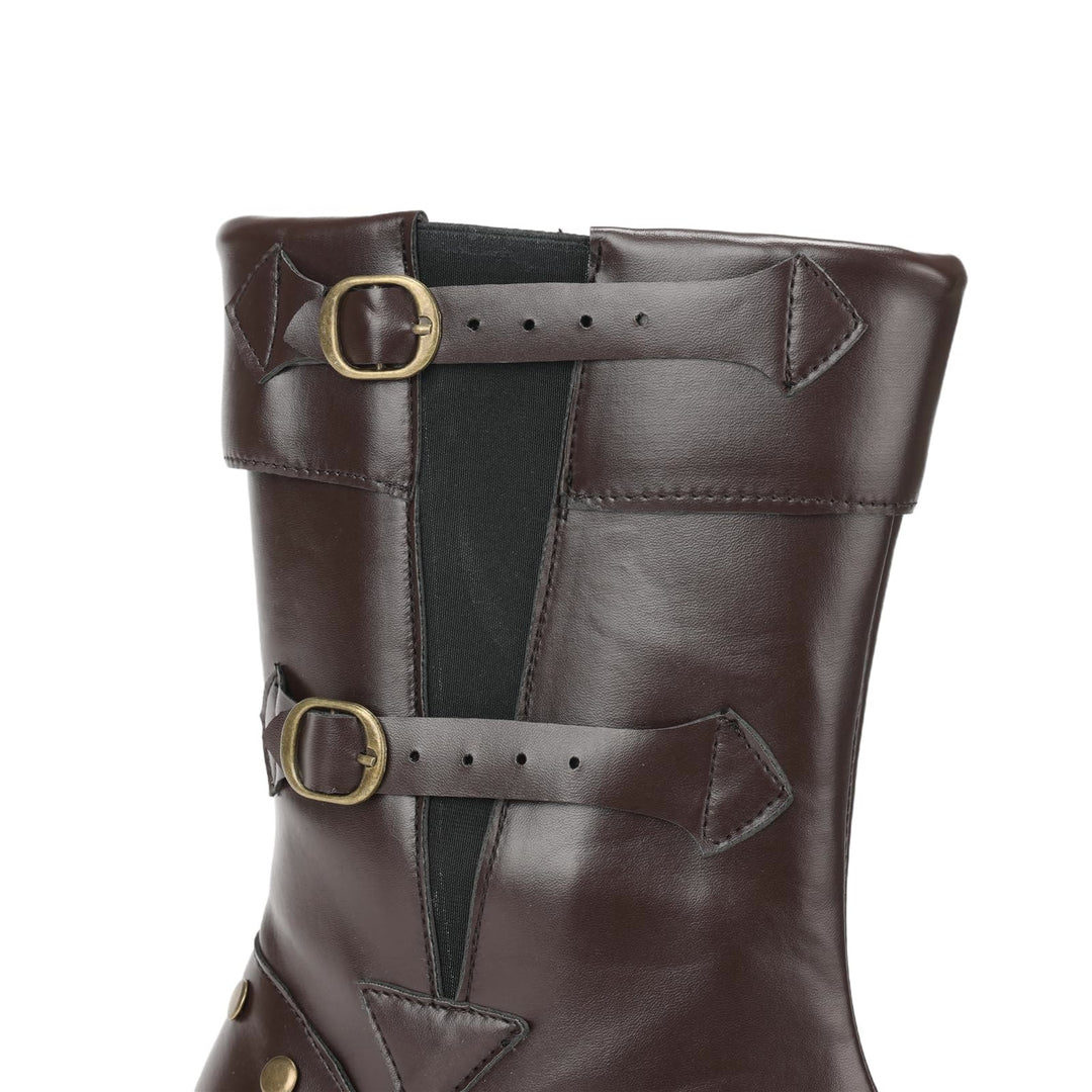 WorldNorse Men's Vintage Studded Pu Leather Boots - image 10