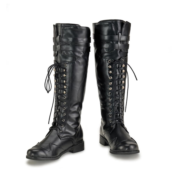 Worldnorse Men's Mid Calf Gothic Flat Jazz Boots