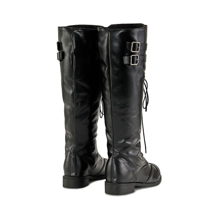 Worldnorse Men's Mid Calf Gothic Flat Jazz Boots