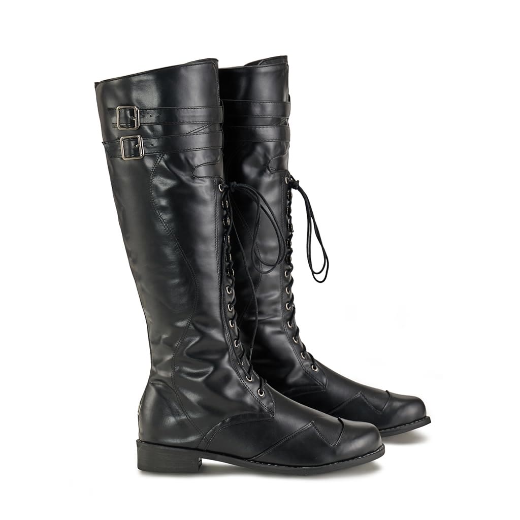 Worldnorse Men's Mid Calf Gothic Flat Jazz Boots