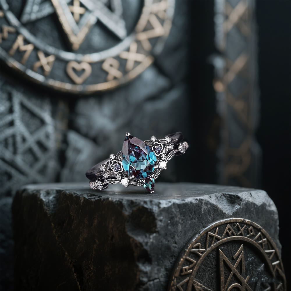 WorldNorse Nordic Floral Alexandrite Ring Set - image 4