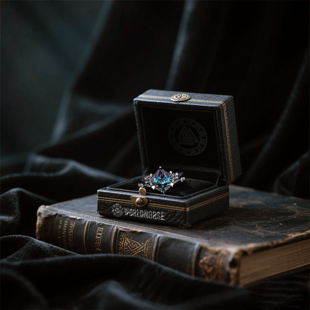 WorldNorse Nordic Floral Alexandrite Ring Set - image 3