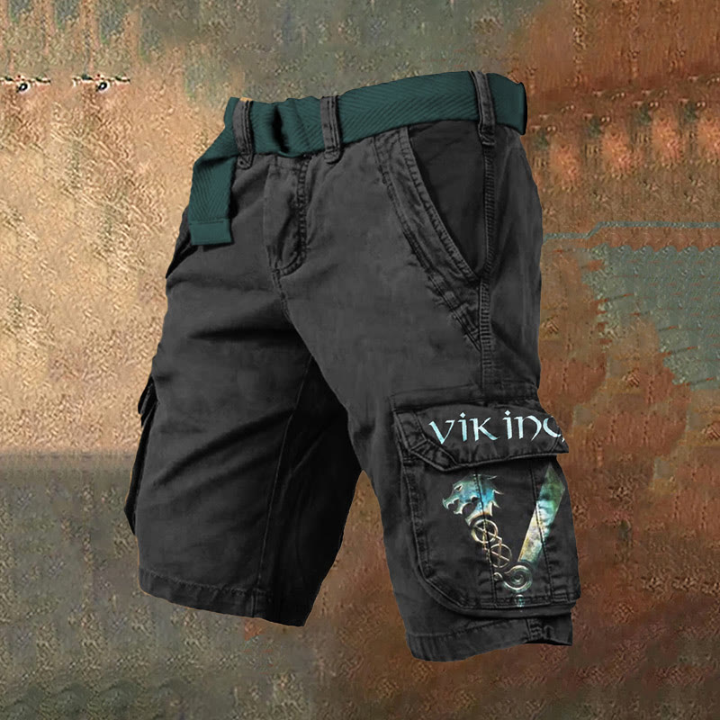 WorldNorse Viking Wolves Cargo Shorts - US/UK/AU50，EU60 (5XL) - image 1