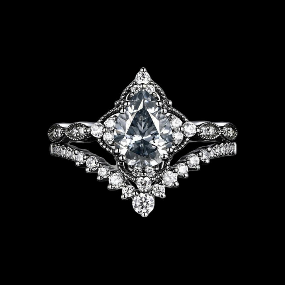 WorldNorse Tear Of Freyja – Queen's Radiant Crown Ring Set - AU Size T1/2 (US 10) - image 1