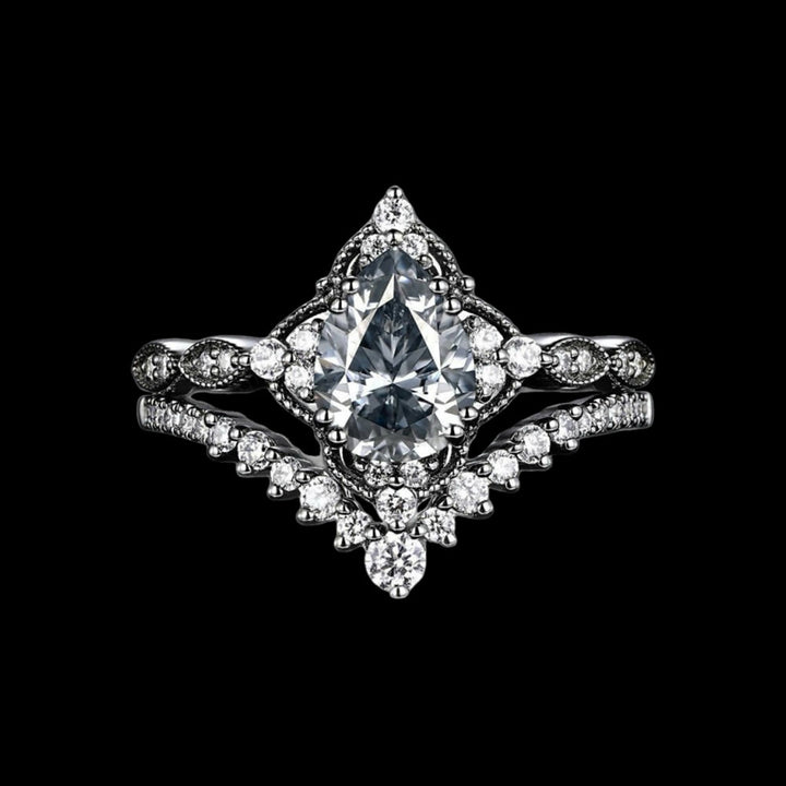 WorldNorse Tear Of Freyja – Queen's Radiant Crown Ring Set - AU Size T1/2 (US 10) - image 1