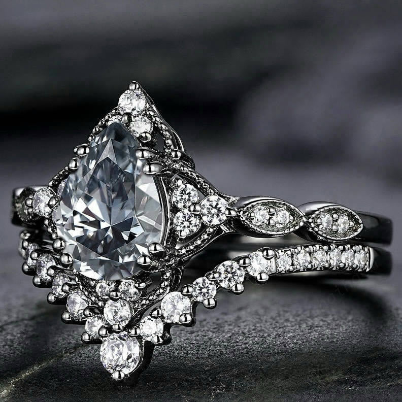 WorldNorse Tear Of Freyja – Queen's Radiant Crown Ring Set - image 5