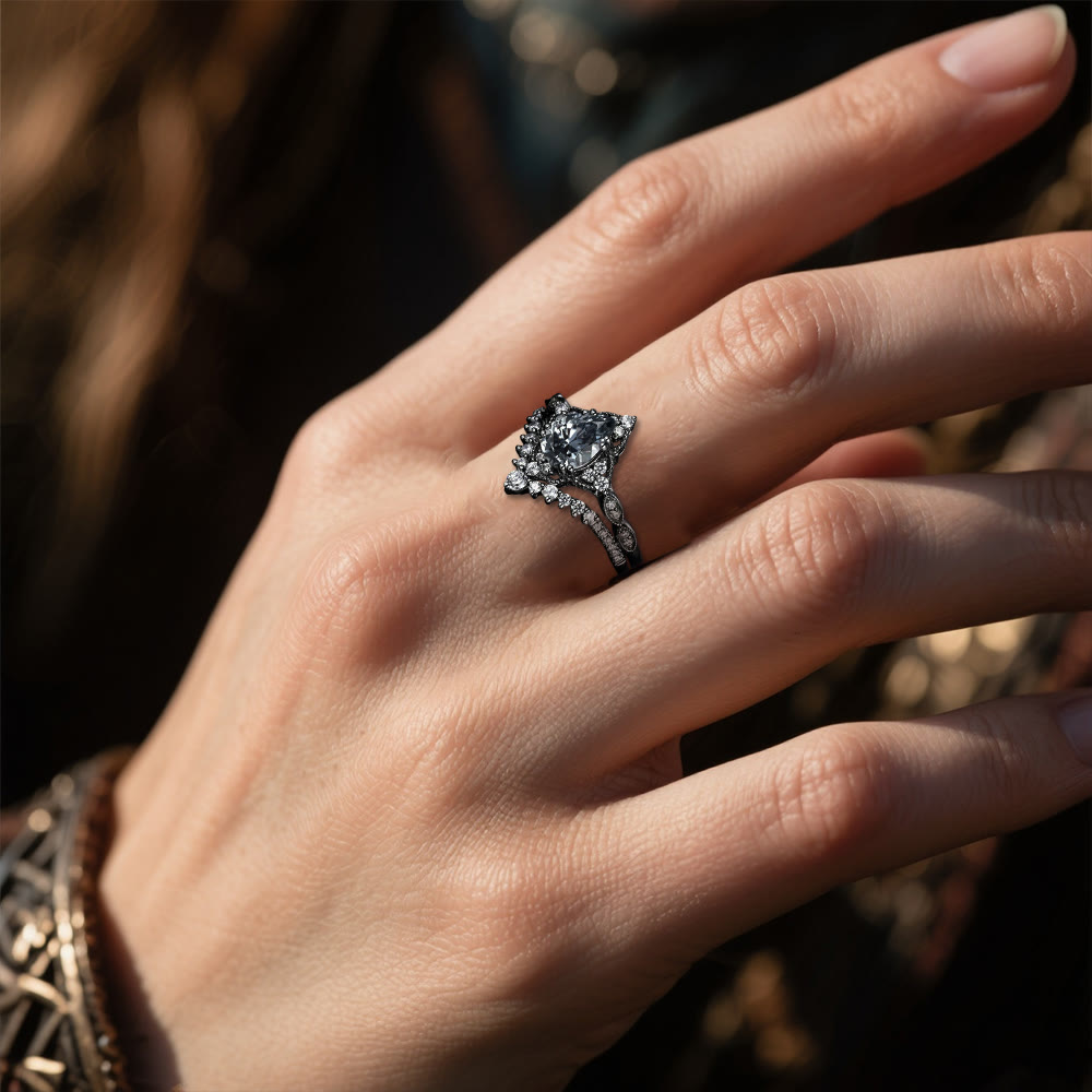 WorldNorse Tear Of Freyja – Queen's Radiant Crown Ring Set - image 2