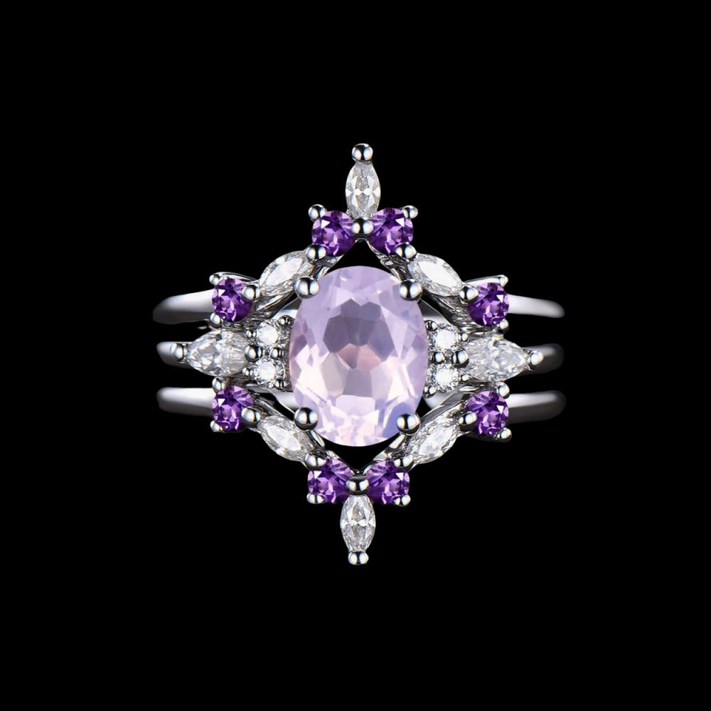 WorldNorse Eir's Grace Healing Crystal Ring - Amethyst - AU Size T1/2 (US 10) - image 0