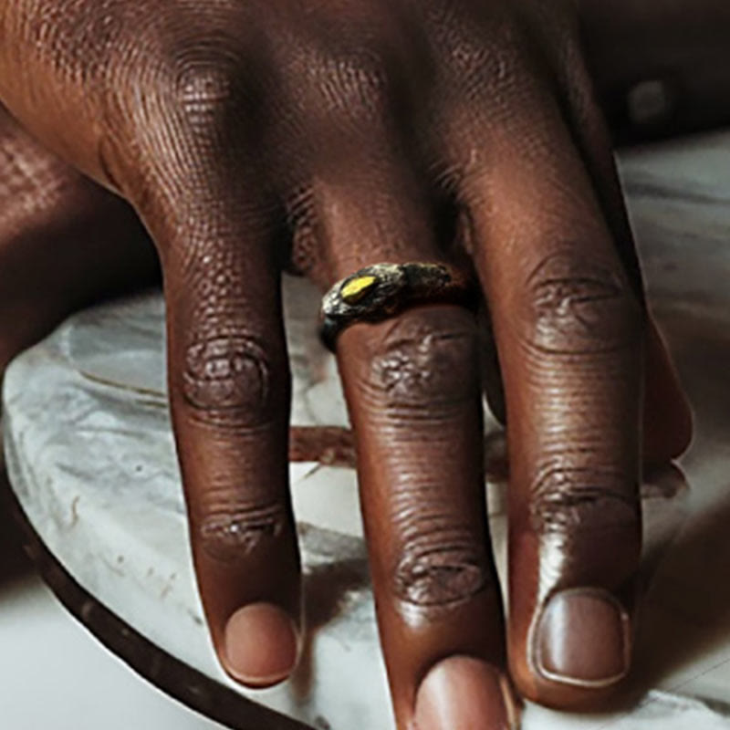 WorldNorse 925 Sterling Silver Apophis Serpent Egyptian Totem Ring - image 15