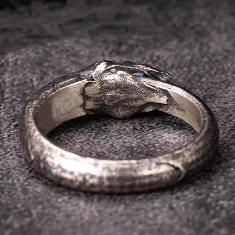 WorldNorse Handcrafted 925 Silver Apophis Serpent Egyptian Totem Ring - image 1