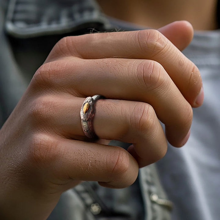 WorldNorse 925 Sterling Silver Apophis Serpent Egyptian Totem Ring - image 2